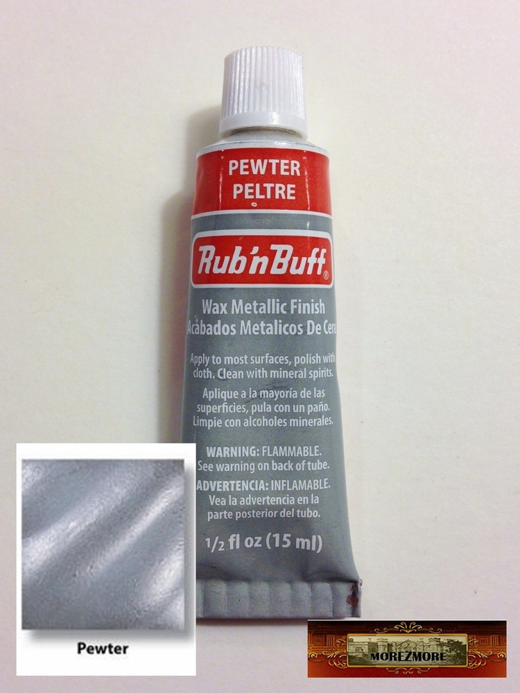 M00227 MOREZMORE Fresh Amaco Rub ‘n Buff PEWTER Wax Metallic Finish