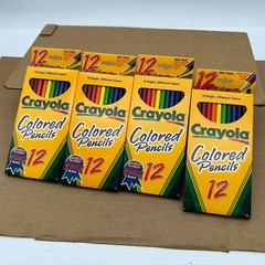 Lot of 4 Boxes Crayola Pre-sharpened Colored Pencils – 12 Count Each – NEW