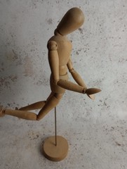 Wooden Articulated Artist Figure Poseable Mannequin Form 12″ 30cm Tall Art Good