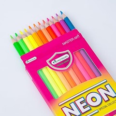 Neon Colored Pencils 12 Fluorescent Colors Set for Kids and Adults Coloring