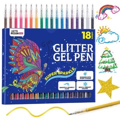 PAINT Glitter Gel Pens,18 Vibrant Colors Sparkle Gel Pen, Retractable Metalli…