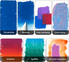 Metallic Oil Pastels Set of 12 Colors, Soft Oil Pastels for Art Painting, Dra…