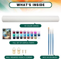 Paint by Numbers Kit for Adults Beginner, 16×20 Inch, DG-OP-SeasideHouse-4050