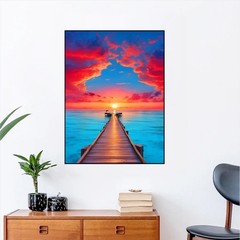 Sunset Diamond Art Kits for Adults, 5D DIY Diamond Painting Kits for Beginners,