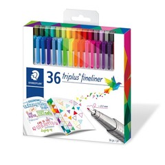 Triplus Fineliner Color Pen Set 36 Assorted Colors Drawing Sketching Art Draft