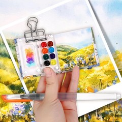 11 Pcs Mini Portable Watercolor Palette Set Travel Paint Palette Kit Pocket W…