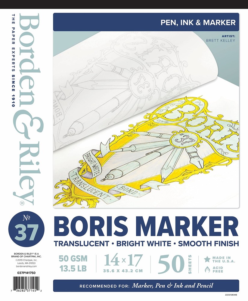 & 14 X 17 37 Boris Marker Layout Bright White Translucent Bond