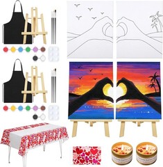 VOCHIC Date Night Idea Painting Kit for Couples Sip and 8×10, multi color