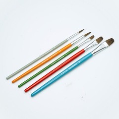2Packs 10pc Art Paint Brushes Gouache Acrylic Watercolour Flat Round Head Artist