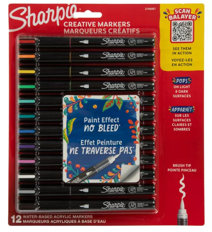 Sharpie Creative Brush Tip Markers – 12 Piece Set New
