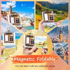 Mini Watercolor Paint Set Pocket Travel Water Color Set with 16 Color Sketchbook