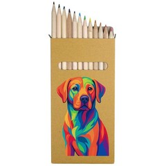 12 x ‘Pop Art Labrador’ Long 178mm Coloured Pencils / Pencil Set (PE00078565)