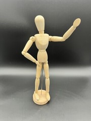WOODEN ARTIST 12” POSABLE MANNEQUIN – FULLY JOINTED – NATURAL WOOD COLOR