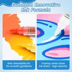 Guangna 288 Acrylic Paint Markers, Brush Tip Acrylic Paint Pens, Quick-Drying…