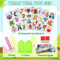 GWAHSA 60pcs 5D Diamond Art Stickers Arts and Crafts Creative Small, Colorful