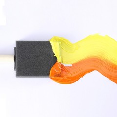 Bates Foam Paint Brushes, 2-Inch, 16 Pack, Orange 2 Inch, 16