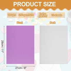 10 Sheet A4 Glitter Dark Pink Card Stock, 8″x11″ Paper for DIY Crafts