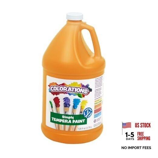 Paraben-Free Tempera Paint for Kids – 1 Gallon, Orange Paraben-Free Formula