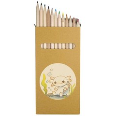 12 x ‘Cute Axolotl Sitting Underwater’ Long Colour Pencils (PE00074267)