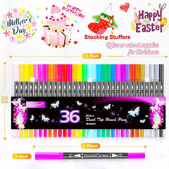 Art Brush Markers Pens for Adult Coloring Books, 36 Colors Numbered Dual Tip (Br