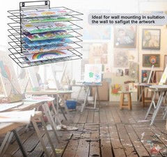 Art Drying Rack WallMounted Painting Rack 8 Removable Shelves Studio Unit