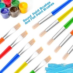 30 PCS Kids Paint Brush Set Jumbo Round Watercolor Large Flat Craft Art