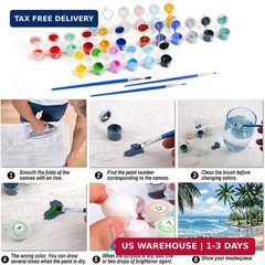 Paint by Numbers Kit for Adults Beginner, Landscape Easy Adult Paint by Number