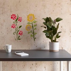 Large Flower Stencils for Painting, 6PCS 12 x 6 Inch Durable PET Craft Stencils