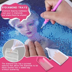 LYMUSUMI 61PCS 5D Diamonds Art Accessories and Tools Kits with Diamond pink