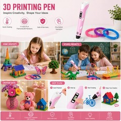 3D Printer Pen Kit LED Screen PLA Filament 3D Drawing Tool Kids Art Craft Set