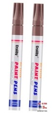 Paint Markers, 2 Pack Oil-Based Waterproof Quick Dry Permanent Paint Pen Brown