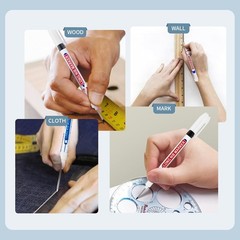 20mm Long Nib Deep Hole Marker Pen,Fine Tip Permanent for Wood,Metal Drill Reach