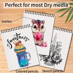 5 Pack Spiral Bound Sketch Book, 150 Sheets 8.5″ x 11″ Drawing Paper Pad