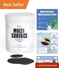 5 Oz Quick-Drying Multi-Surface Black Paint & Primer – No Sanding Required