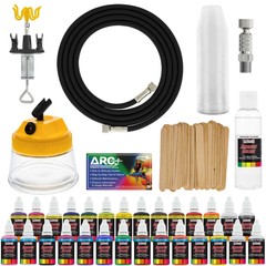 New AIRBRUSH ACCESSORY KIT-24 US Art Supply Airbrush Paint Colors-Book