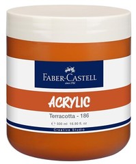 Faber-Castell Creative Studio Acrylic 500ML JAR – Terracotta 186