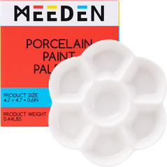 MEEDEN 7-Well Studio Porcelain Paint Palette Tray,Artist Mixing Colour Tray by 4