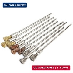 9pcs Scratch Brush Pen Set, Stainless Steel/Brass/Bristles Pen Style Prep Sandin