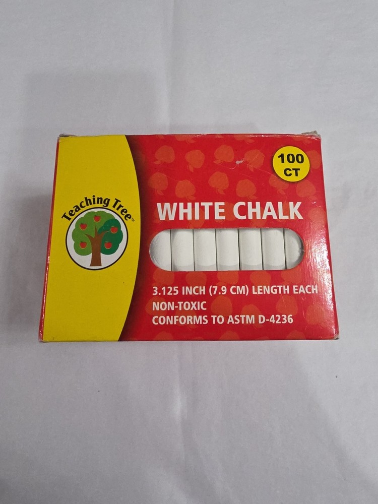 White Chalk 100PCS School Home Office Chalks Stick Bulk 1 Count Pack of 100