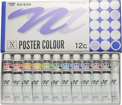 Nicker color watercolor paint poster color 12 color set 20ml (No. 6)