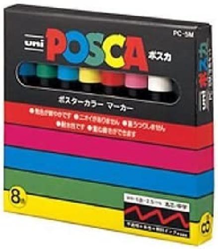 Mitsubishi UNI POSCA PC5M8C Paint Marker Pen Set of 8 colors From Japan