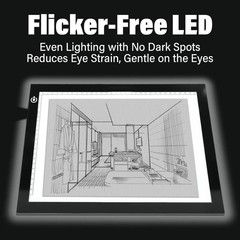A4 Light Box for Tracing and Drawing, Ultra-Thin Copy Board with Adjustable Brig