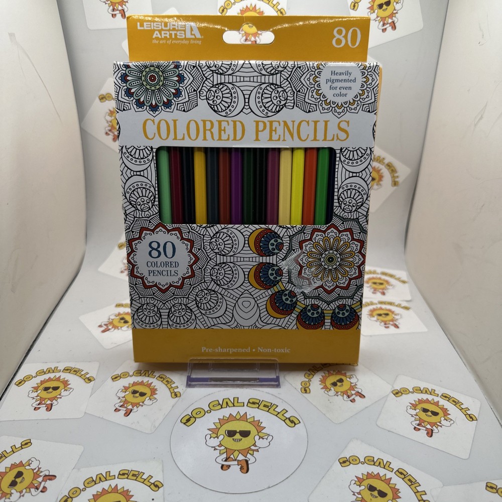 80 Pack Pre-Sharpened Colored Pencils-Heavily pigment Color Leisure Art (H)