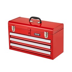 Metal Tool Box, 20.5-inch, Portable Metal Tool Box with 3 Drawers, Small Too…