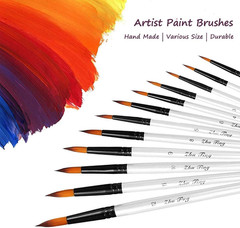 Acrylic Paint Brushes Set, 12Pcs Professional Round-Pointed Tip Artist Paintbrus