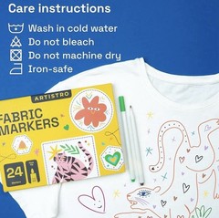 24 Dual-Tip Fabric Markers Fabric Decorating Kit Permanent for Clothes NIB