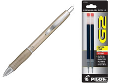 Pilot G2 Limited Metal Gel Pen .7mm Gold Barrel 0.5mm Red Refills Office School