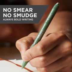High-Performance S-Gel Pens Set: 4 Green-Barrel Black Ink, 0.7mm Medium
