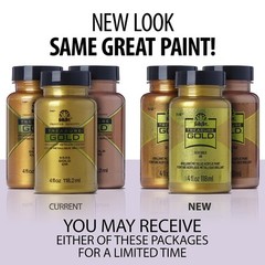 4 oz Treasure Gold Brilliant Metallic Paint Craft Art Supplies Fire Opal