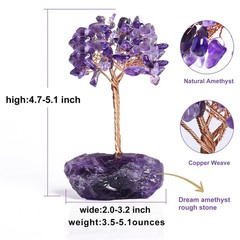 Gemstone Tree Of Life, Reiki Energy Decor, Office Desk,Gifts for Women, Purple